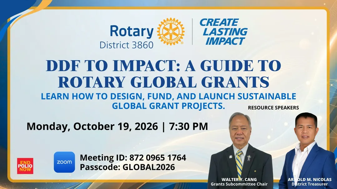 DDF to Impact: A Guide to Rotary Global Grants official banner